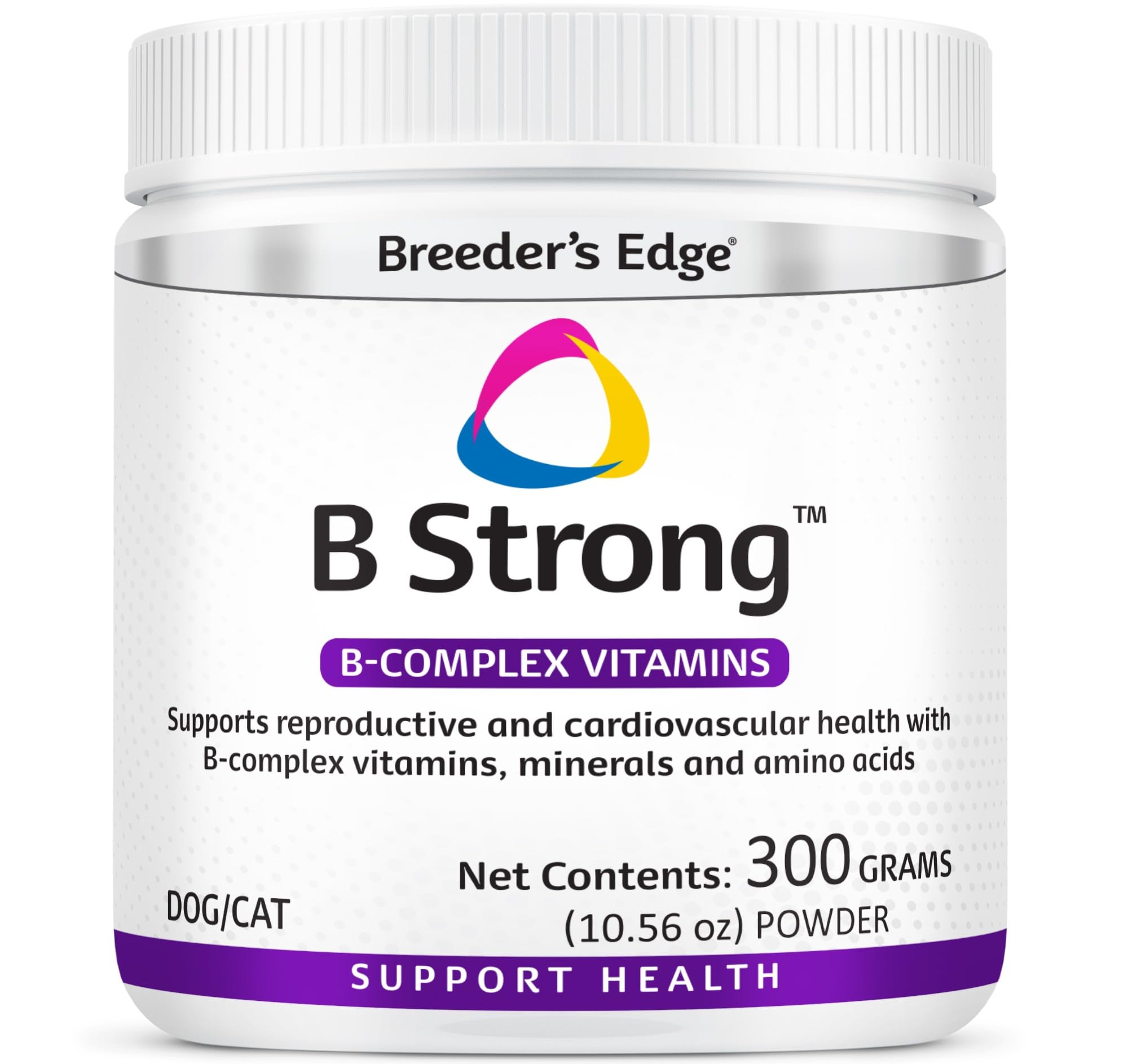 Breeder’s Edge B Strong polvo para perros y gatos, apoyo energético diario.