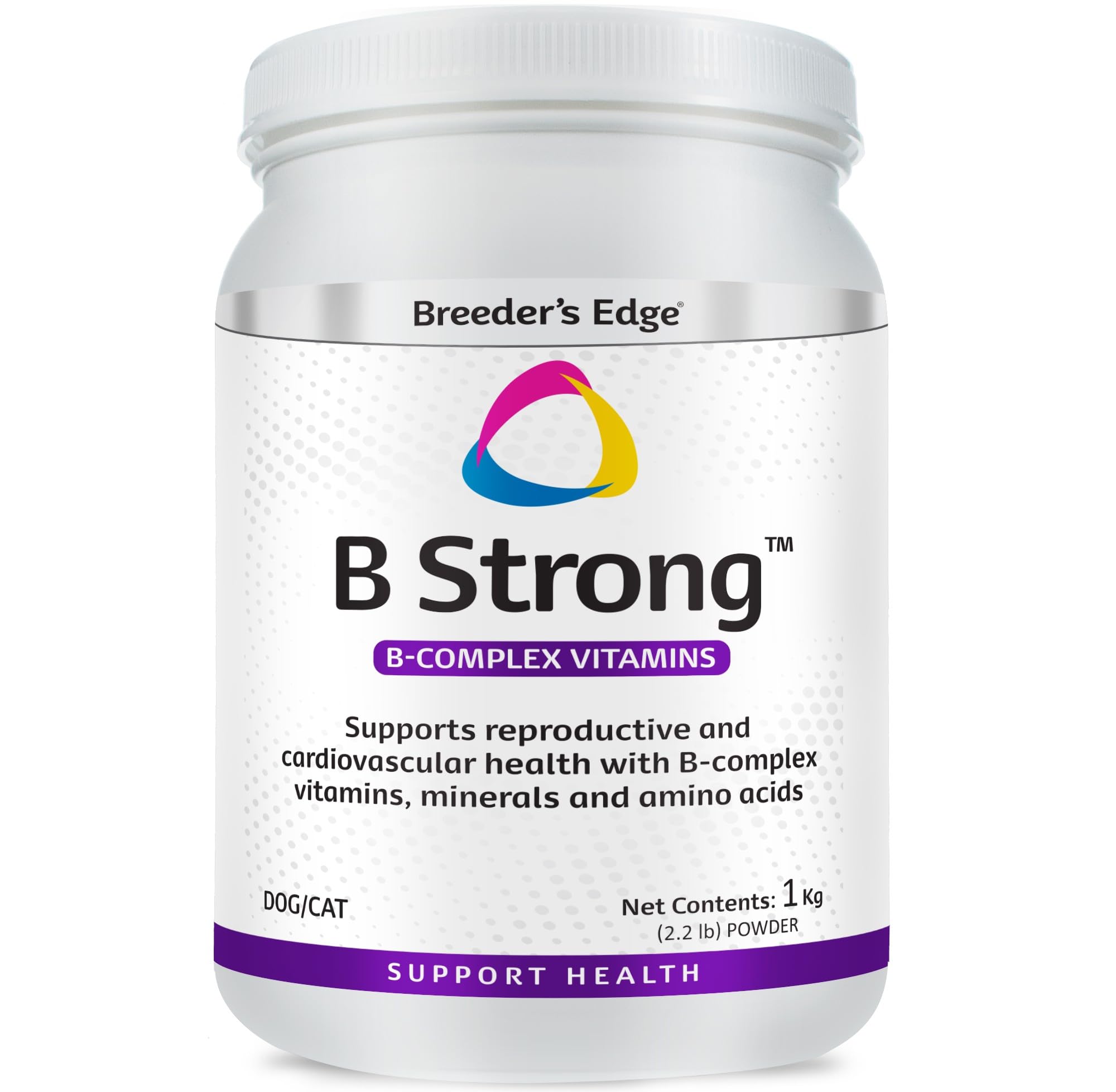 Envase Revival B Strong listo para suplementación diaria en perros y gatos.