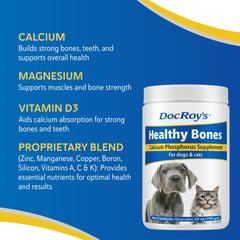 Textura granular de Doc Roy’s Healthy Bones para fuerza ósea.
