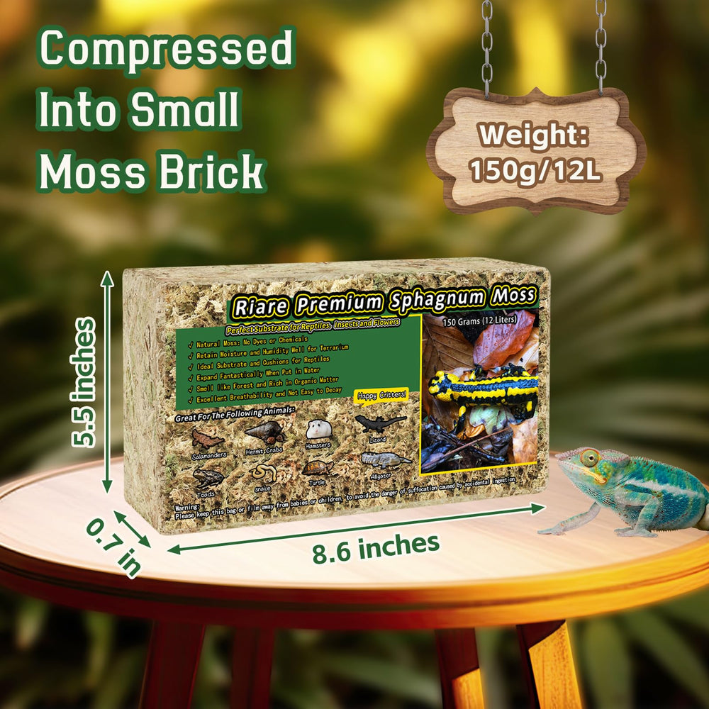 Riare musgo sphagnum premium, retiene humedad al remojar.