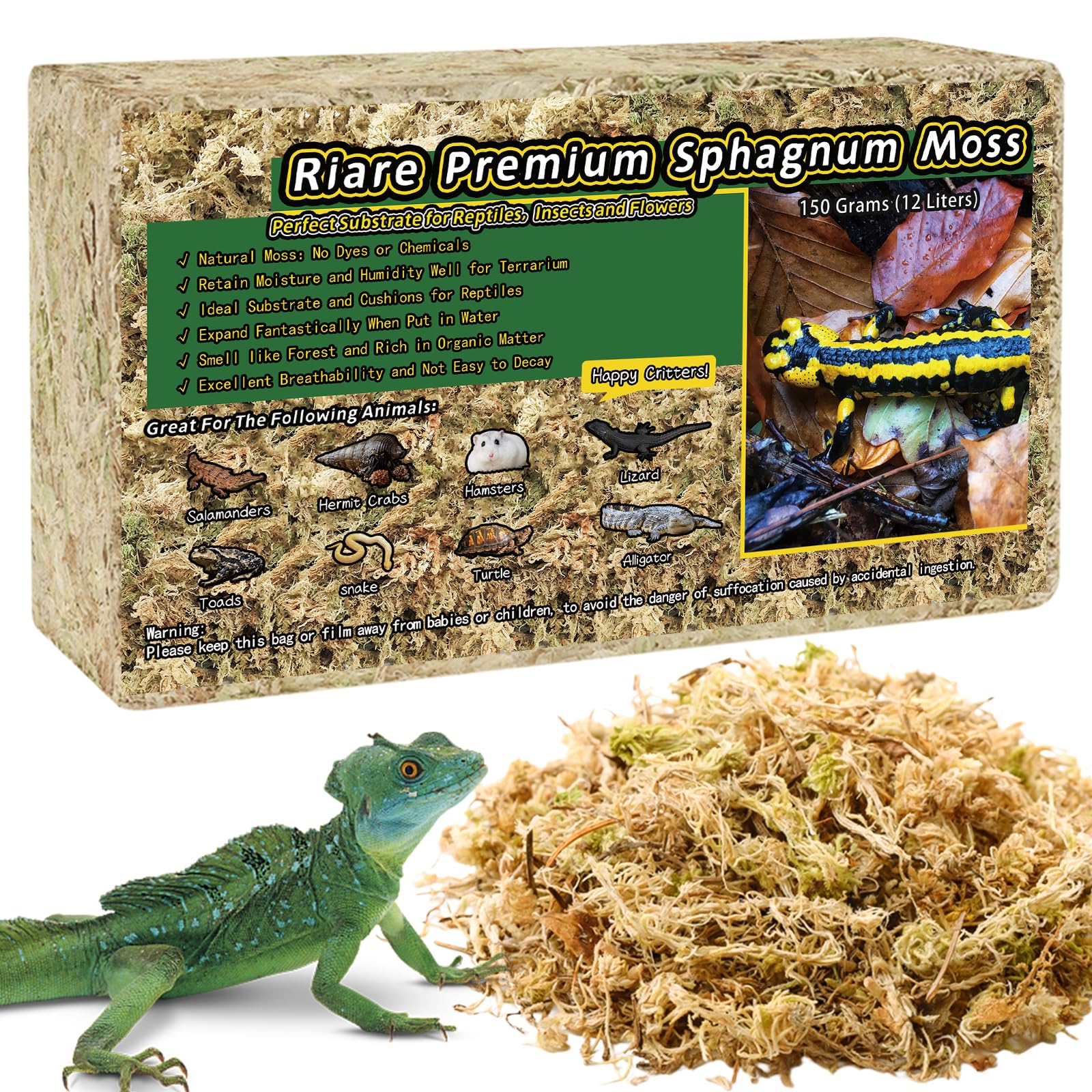 Riare musgo sphagnum premium, textura suave para sustrato.