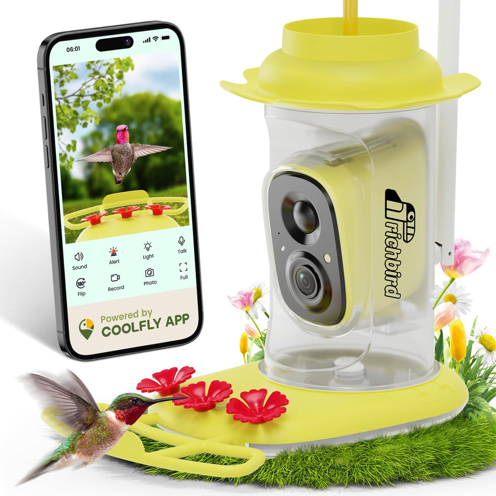 RichBird alimentador colibri camara vision amplia para observacion detallada.