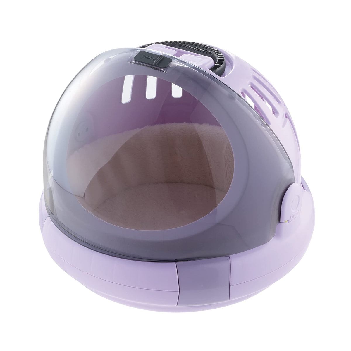 Richell cápsula espacial para mascotas con puerta de vidrio facilita la carga y confort.
