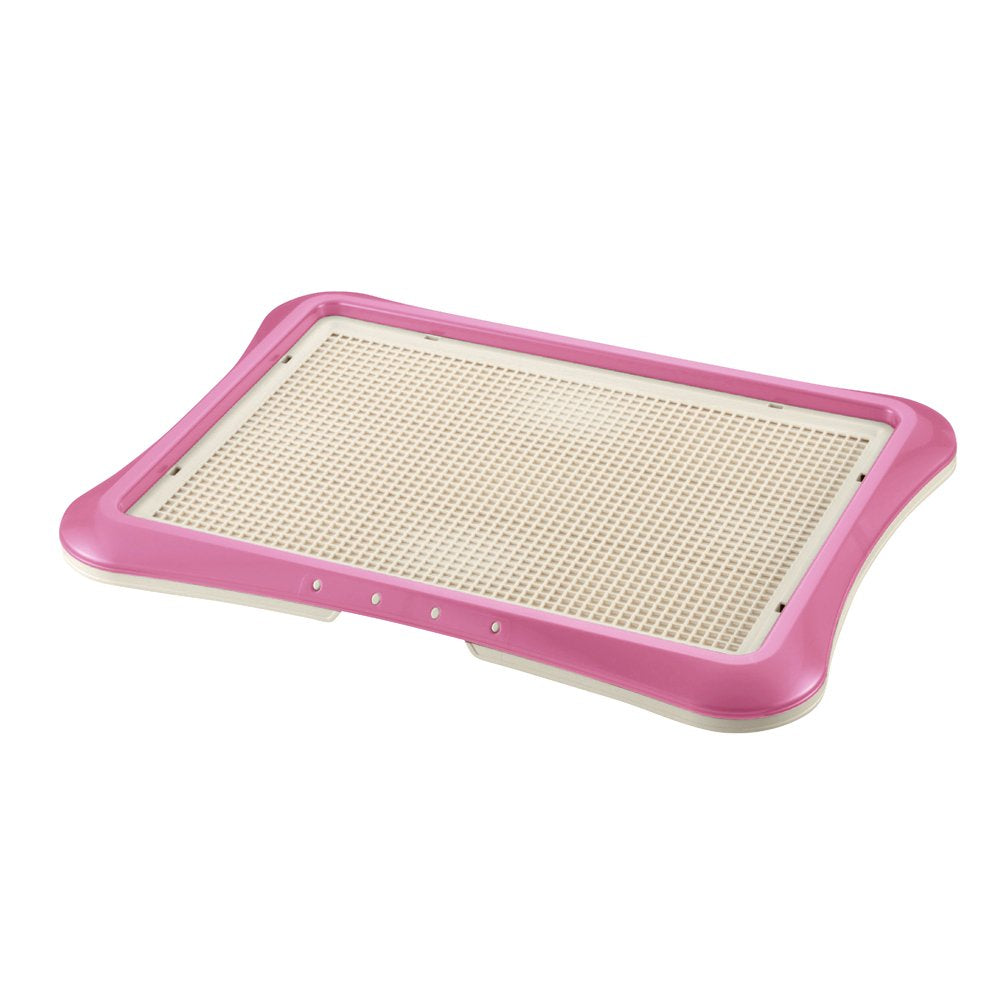 Richell Paw Trax rosa, bandeja estable para cachorros en entrenamiento, evita desorden.
