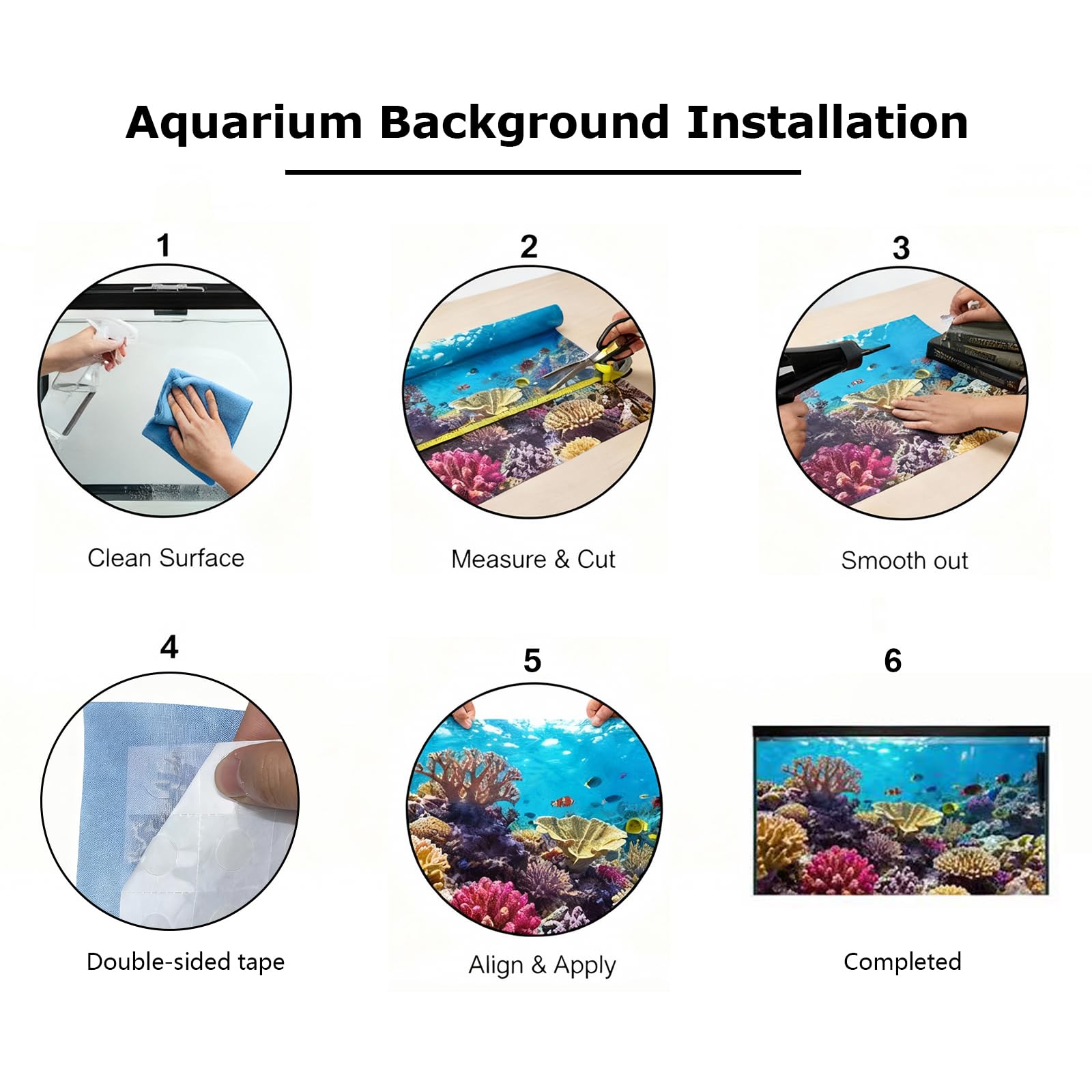 Ricomboo fondo de acuario con plantas marinas para paisaje realista.
