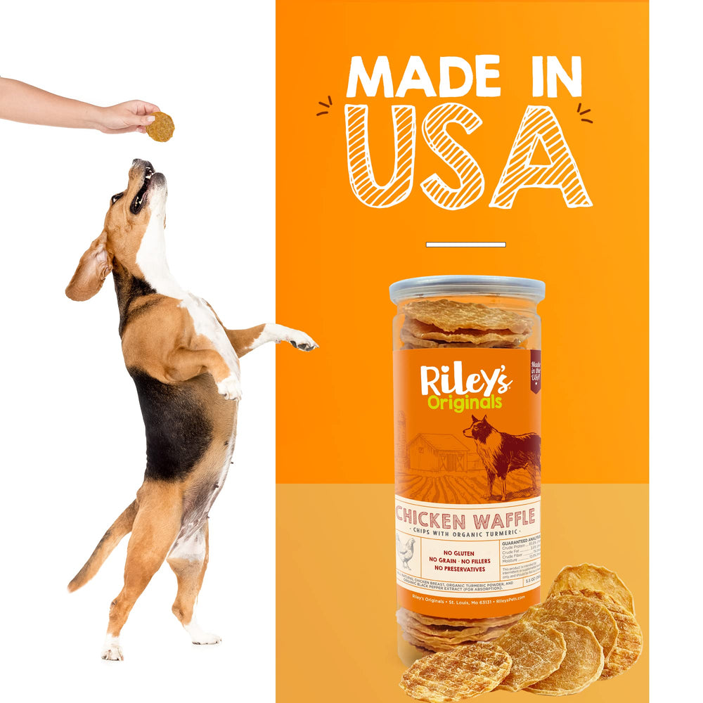 Riley's Waffles con cúrcuma, aroma agradable para paseos y entrenamiento.