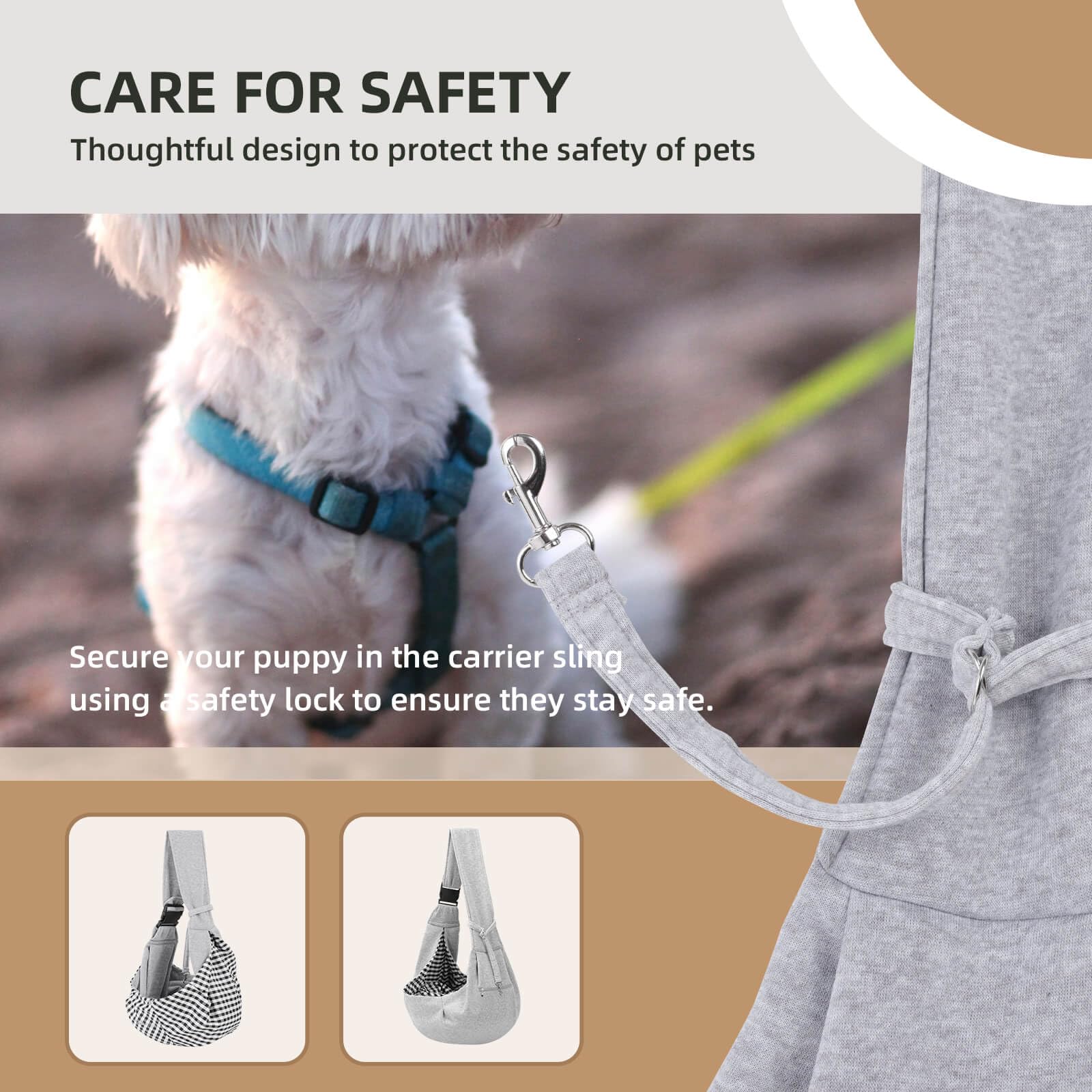 Riua Sling acceso amplio para facilitar la entrada y salida de la mascota.