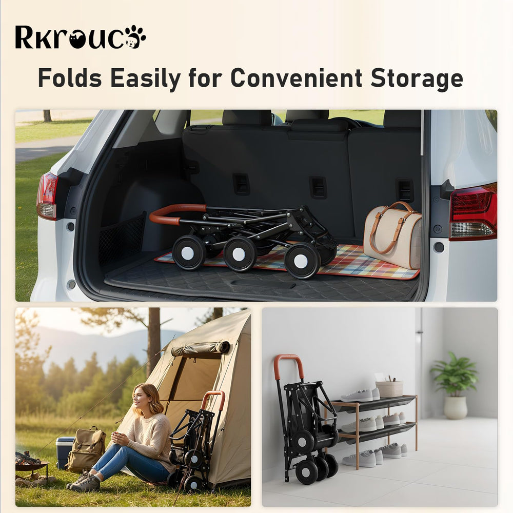 Rkrouco carrito doble plegable, tejido Oxford resistente y fácil de limpiar