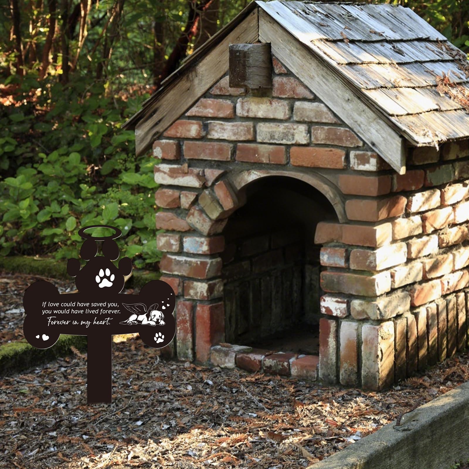 Rngmsi señalización cementerio perro exterior duradera con diseño.