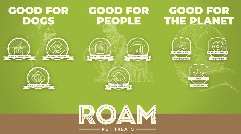 ROAM Pack de ingredientes naturales, envase visible sin aditivos.