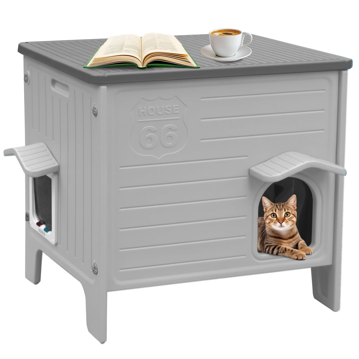 Rockever casa para gatos exterior aislada: refugio seguro al aire libre.