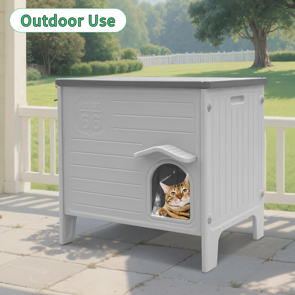 Rockever casa para gatos dimensiones 22x16x21: tamaño generoso para el bienestar felino.