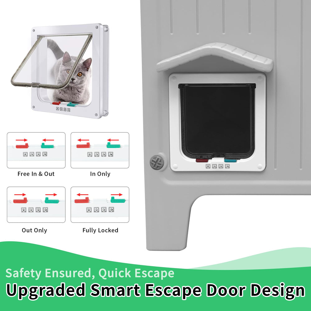 Rockever casa para gatos espacio amplio: interior cómodo para descansar.