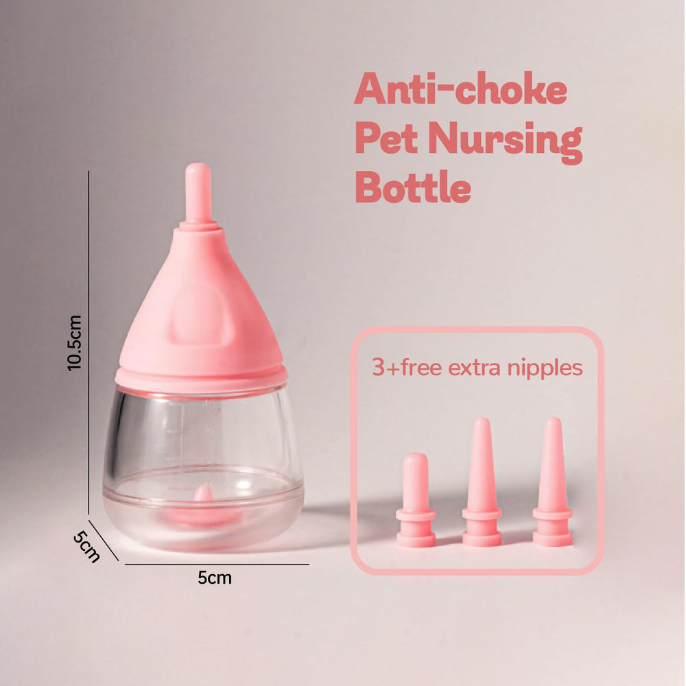 Rock Tech tetina de silicona anti-atragantamiento, rosa, ideal para gatitos y cachorros.