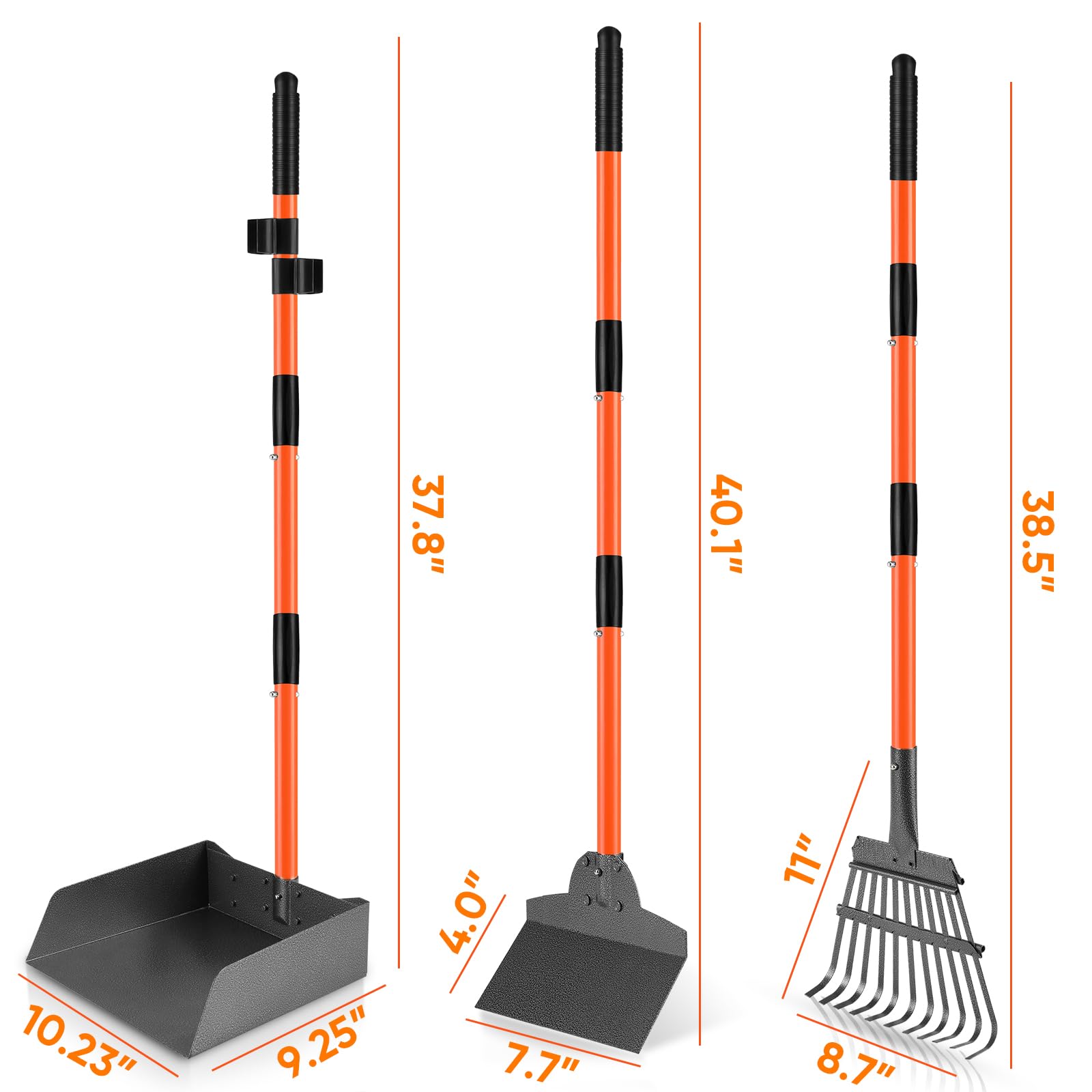 ROIUBPO Pooper Scooper cazo grande ideal para recoger residuos de varias mascotas en una pasada.