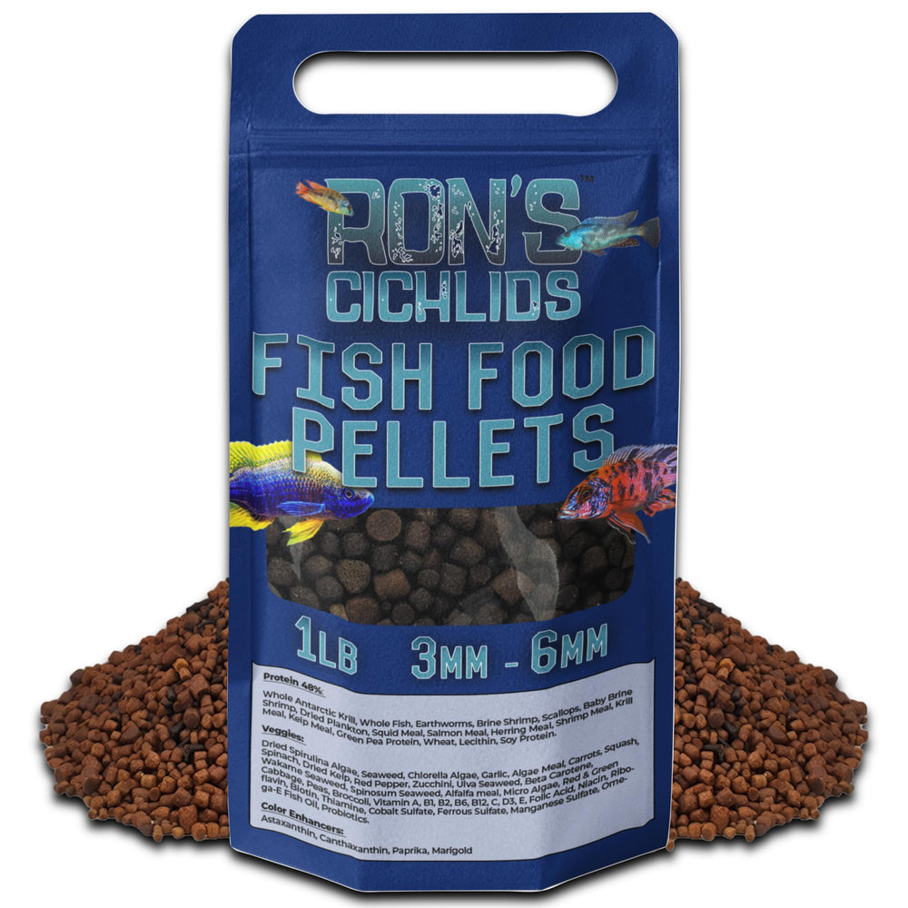 RON'S CICHLIDS pellets-hundiendo favorecen la alimentación controlada.