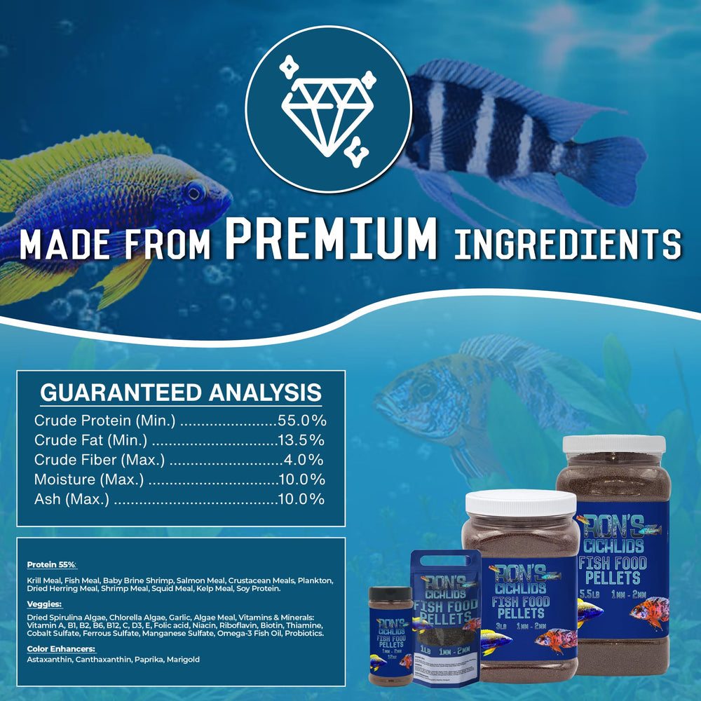 Ron’s Cichlids Juvie Blend: vitaminas y antioxidantes para la salud general de los peces