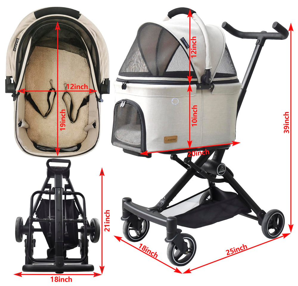 ROODO asiento-elevador-para-mascotas en coche ofrece seguridad durante el viaje.