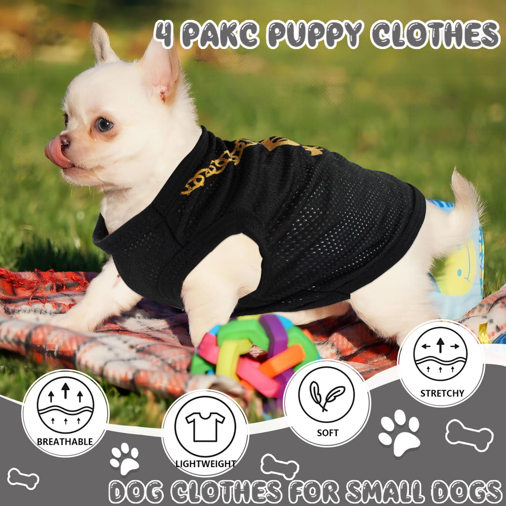 Ropa para perros tamaño pequeño: diseño con cuatro patrones para variar el estilo.