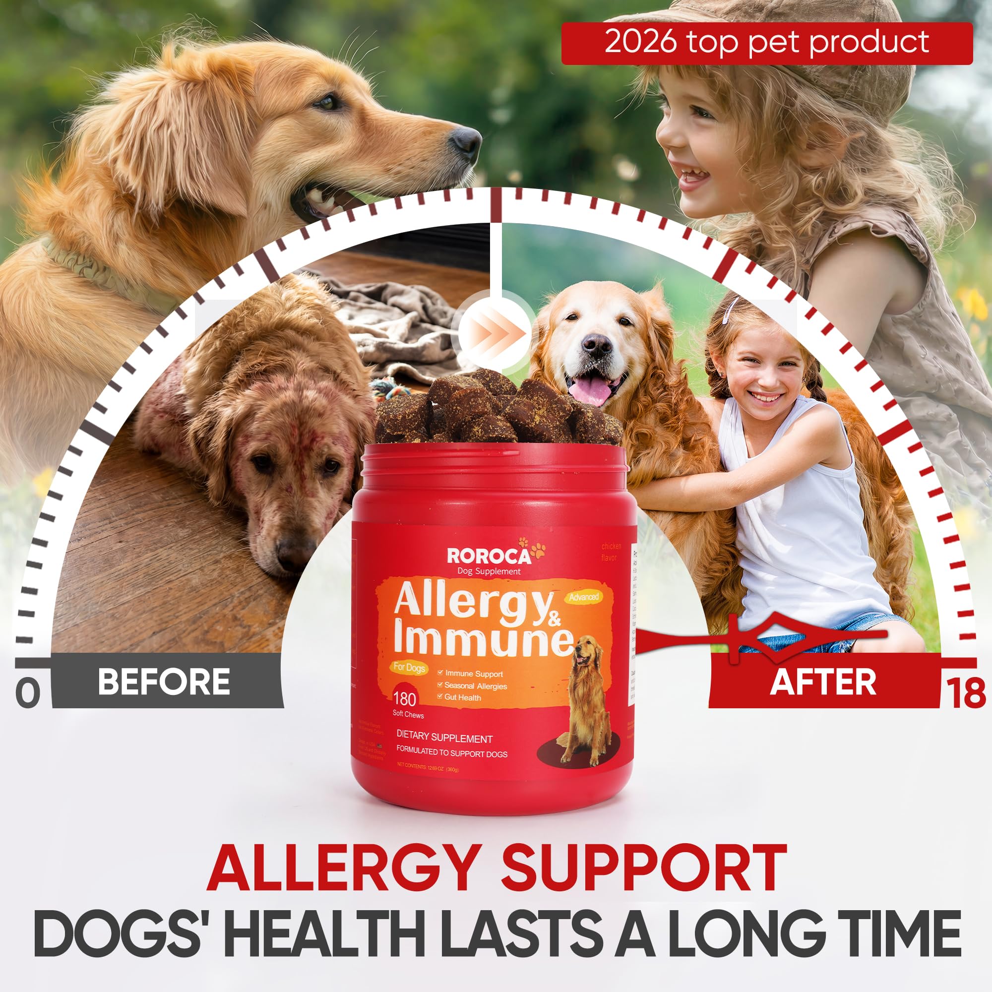 ROROCA soporte inmunológico y digestivo para perros.