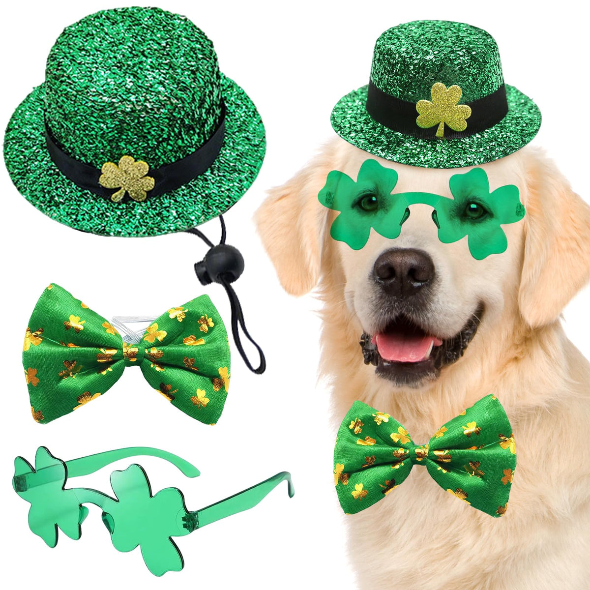 Rosulasi disfraz duende para perros con sombrero, ideal para desfiles
