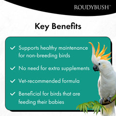 RoudyBush California Blend con verduras deshidratadas, variedad y textura para aves.