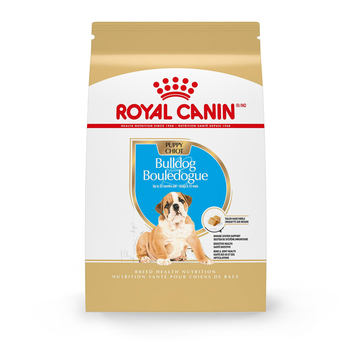 ROYAL CANIN Bulldog Puppy croquetas exclusivas que facilitan la alimentación.