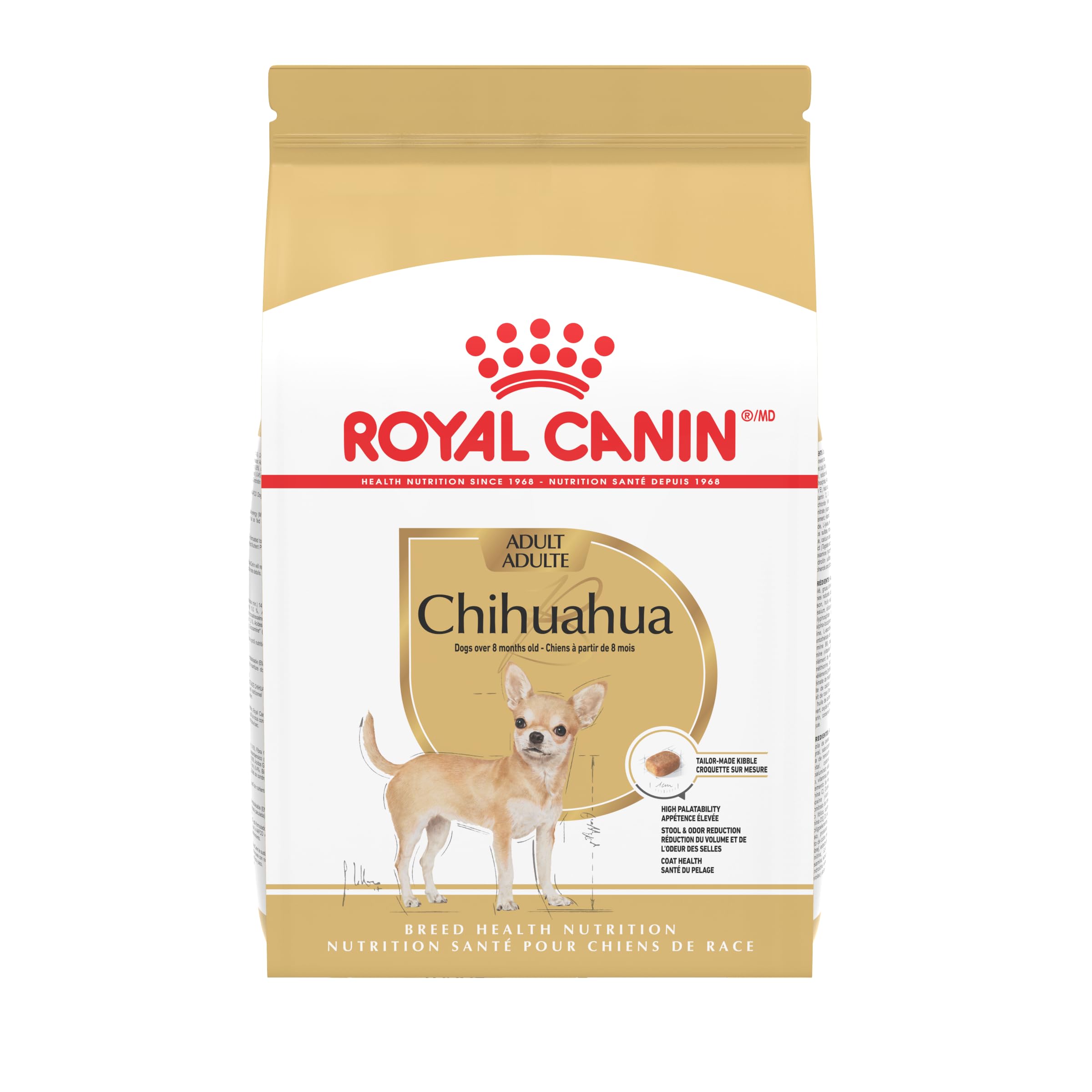 Royal Canin Chihuahua Adulto en bolsa de 2,5 lb, nutrición específica para razas pequeñas.