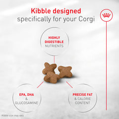 Etiqueta nutricional de Royal Canin Corgi Adult, información clave de nutrientes.