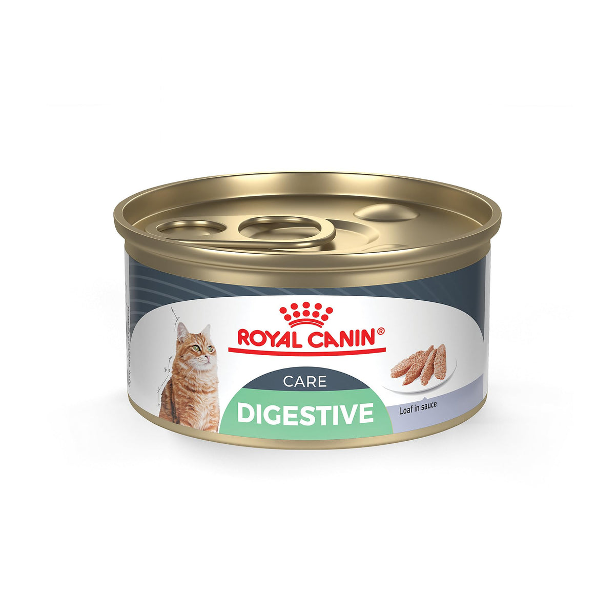 Royal Canin Cuidado Digestivo en salsa para gatos, lata de 3oz, favorece digestión suave.