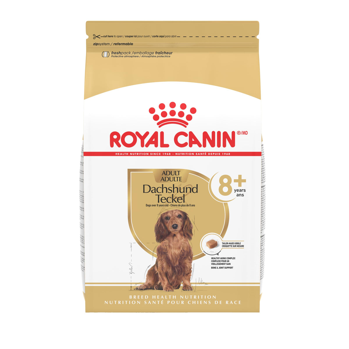 Royal Canin Dachshund 8+ alimento seco: croquetas equilibradas para razas dachshund.