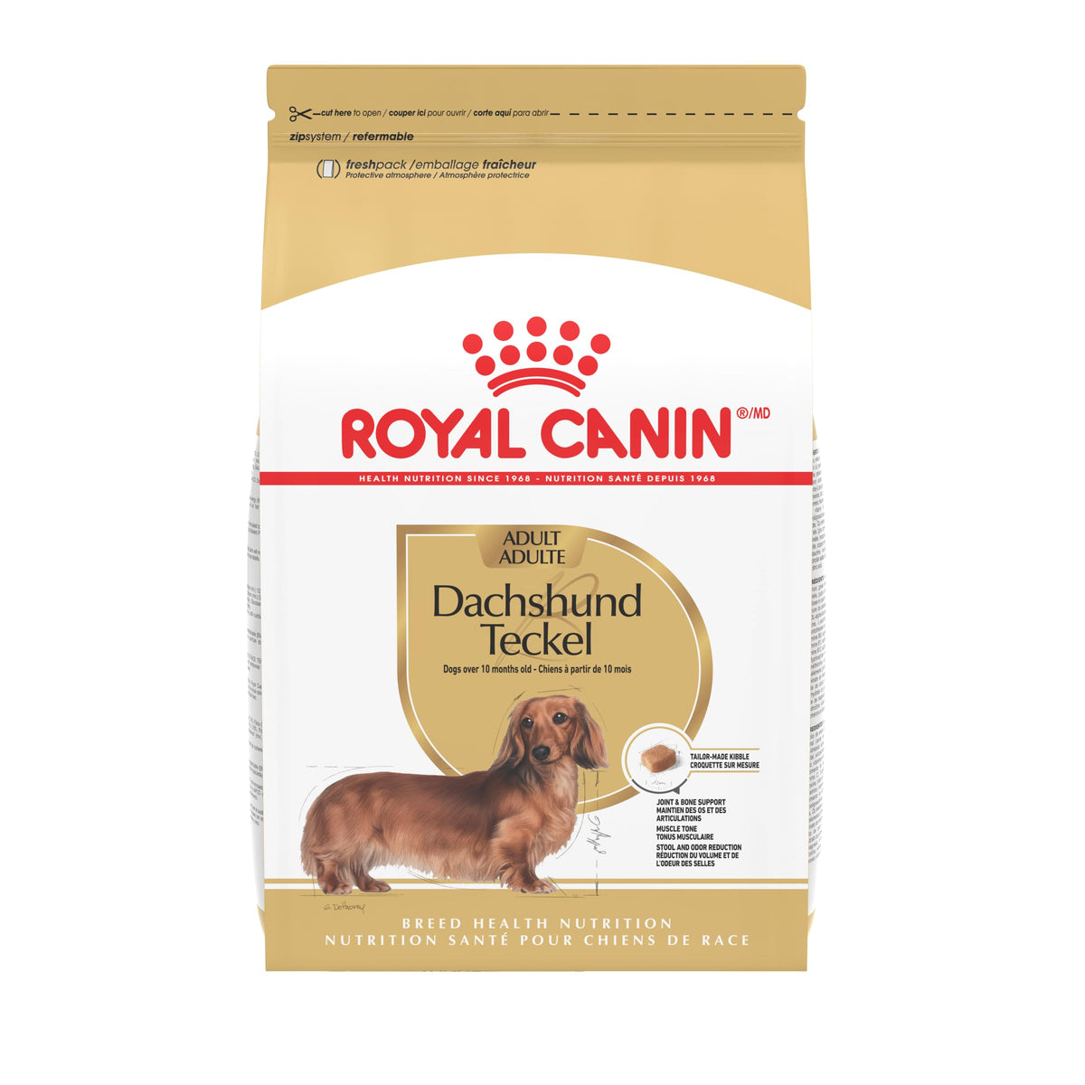 ROYAL CANIN Dachshund Adulto, bolsa de 2,5 lb facilita alimentar diariamente.