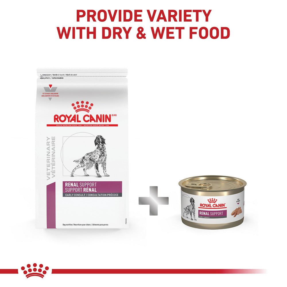 Royal Canin Soporte Renal Consulta Temprana, fórmula balanceada con EPA y DHA para perros.