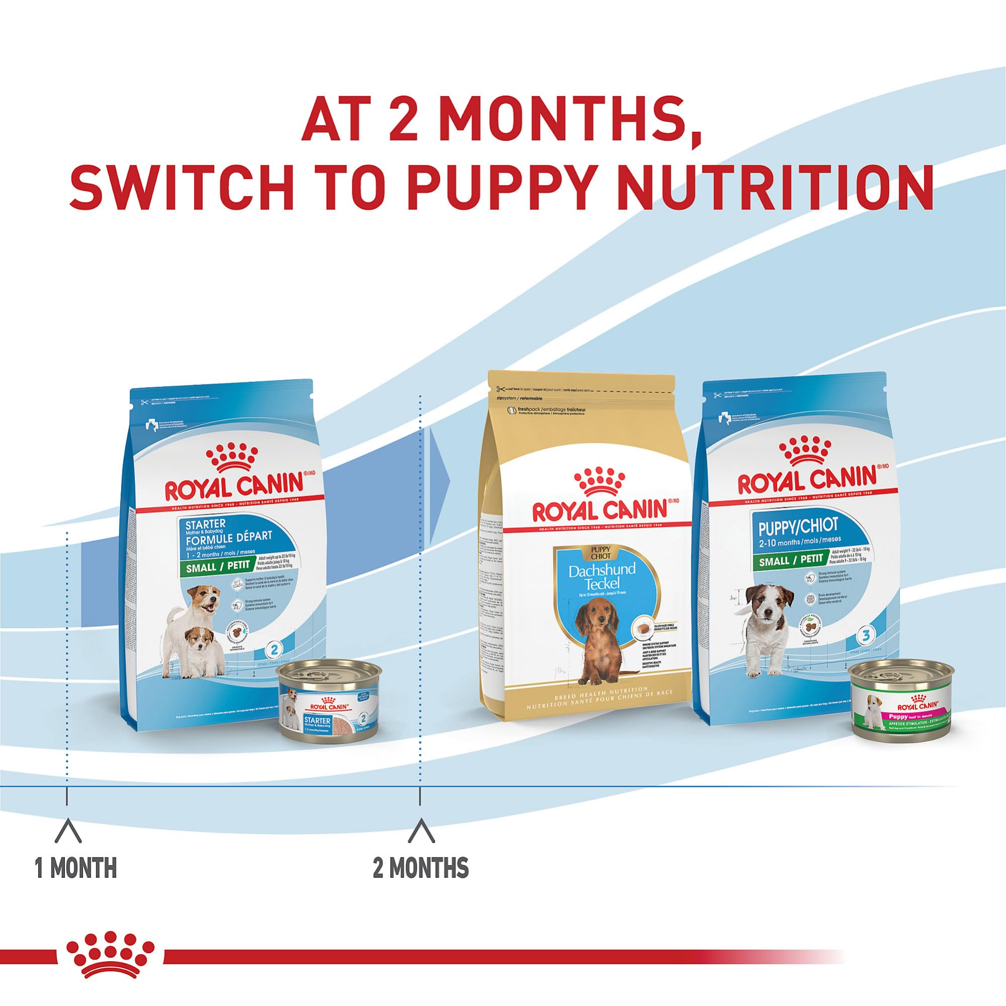 ROYAL CANIN Enfoque nutricional: transición suave durante lactancia.