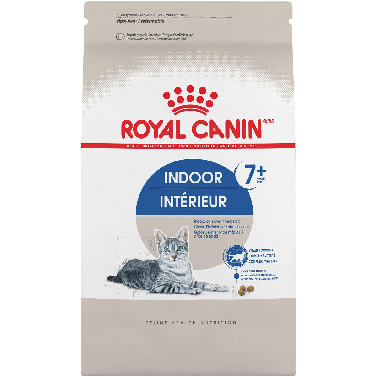 Royal Canin Indoor 7+ madura: fórmula madura para gatos mayores de interiores.