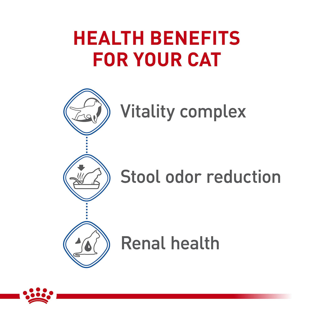 Niveles adaptados de fósforo para apoyar la salud renal en gatos Indoor 7+.