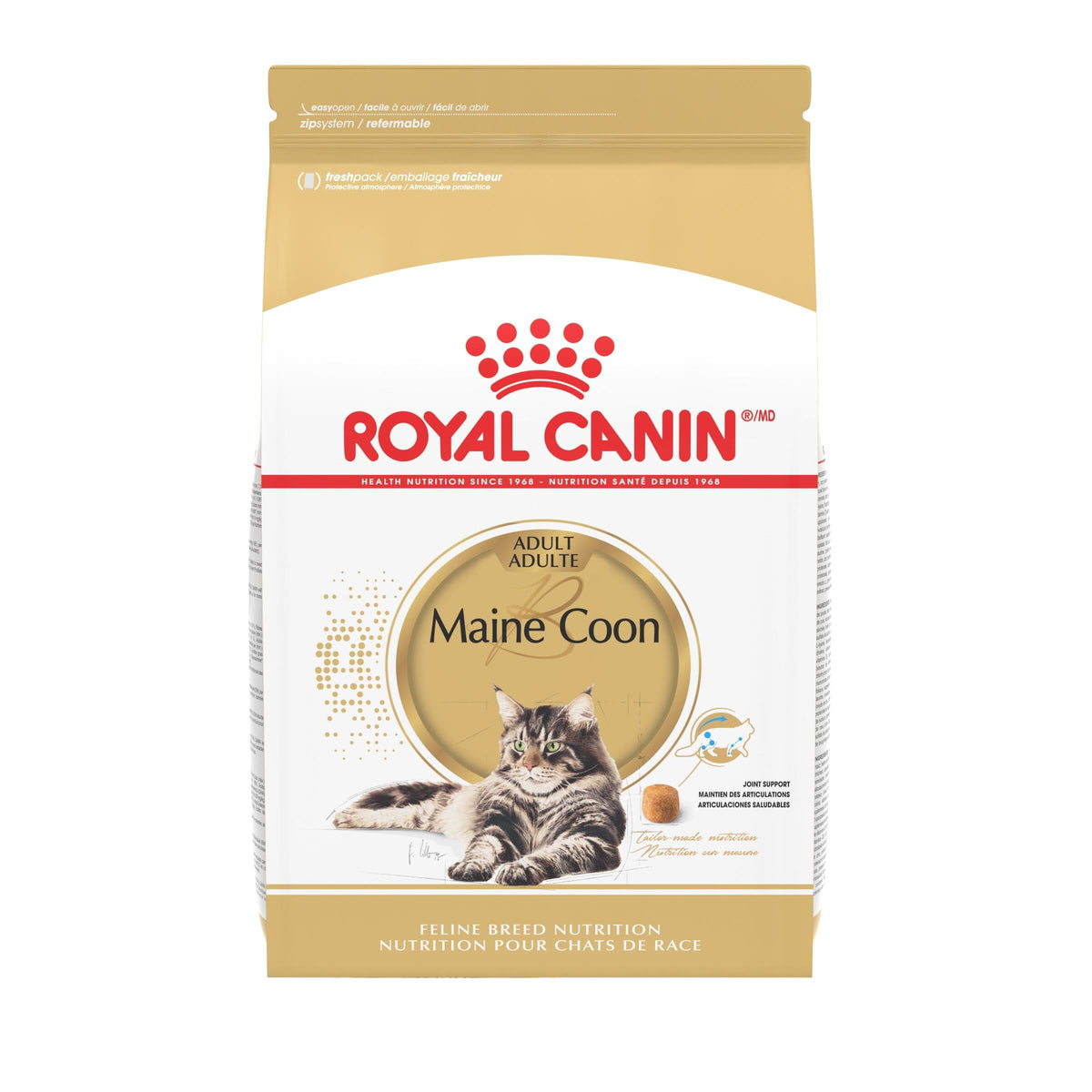 Empaque de Royal Canin Maine Coon con nutrición específica para la raza