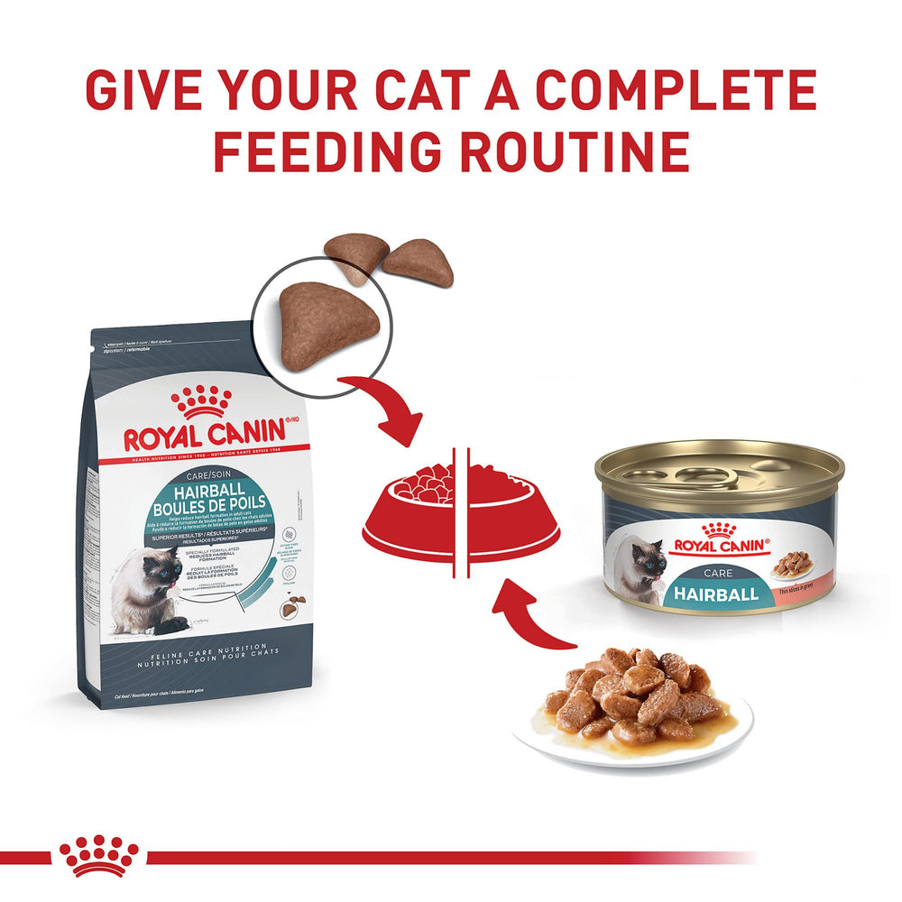 Royal Canin croquetas secas para bolas de pelo, porción diaria.