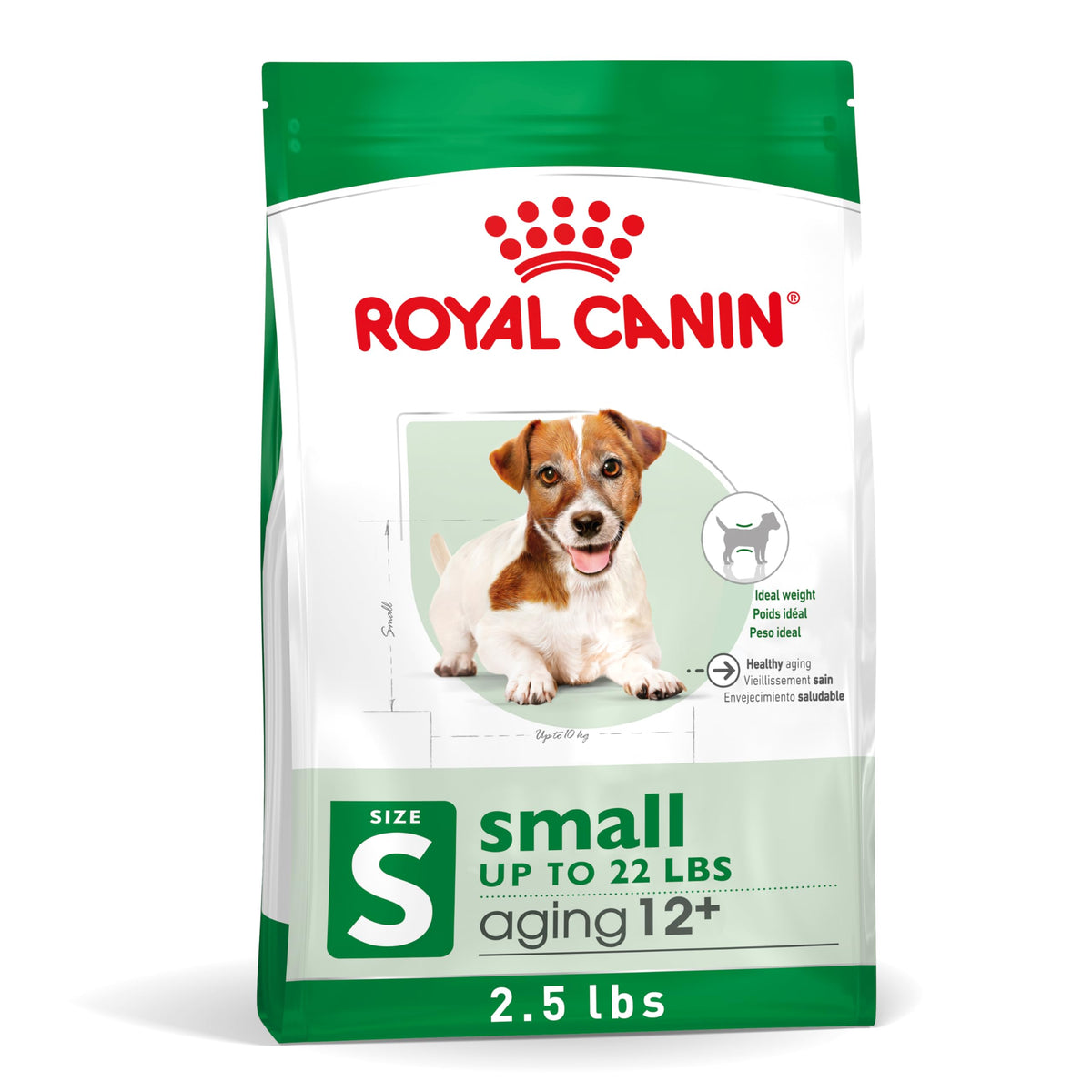 ROYAL CANIN Size Health Nutrition Small Aging 12+ empaque práctico para perros pequeños.