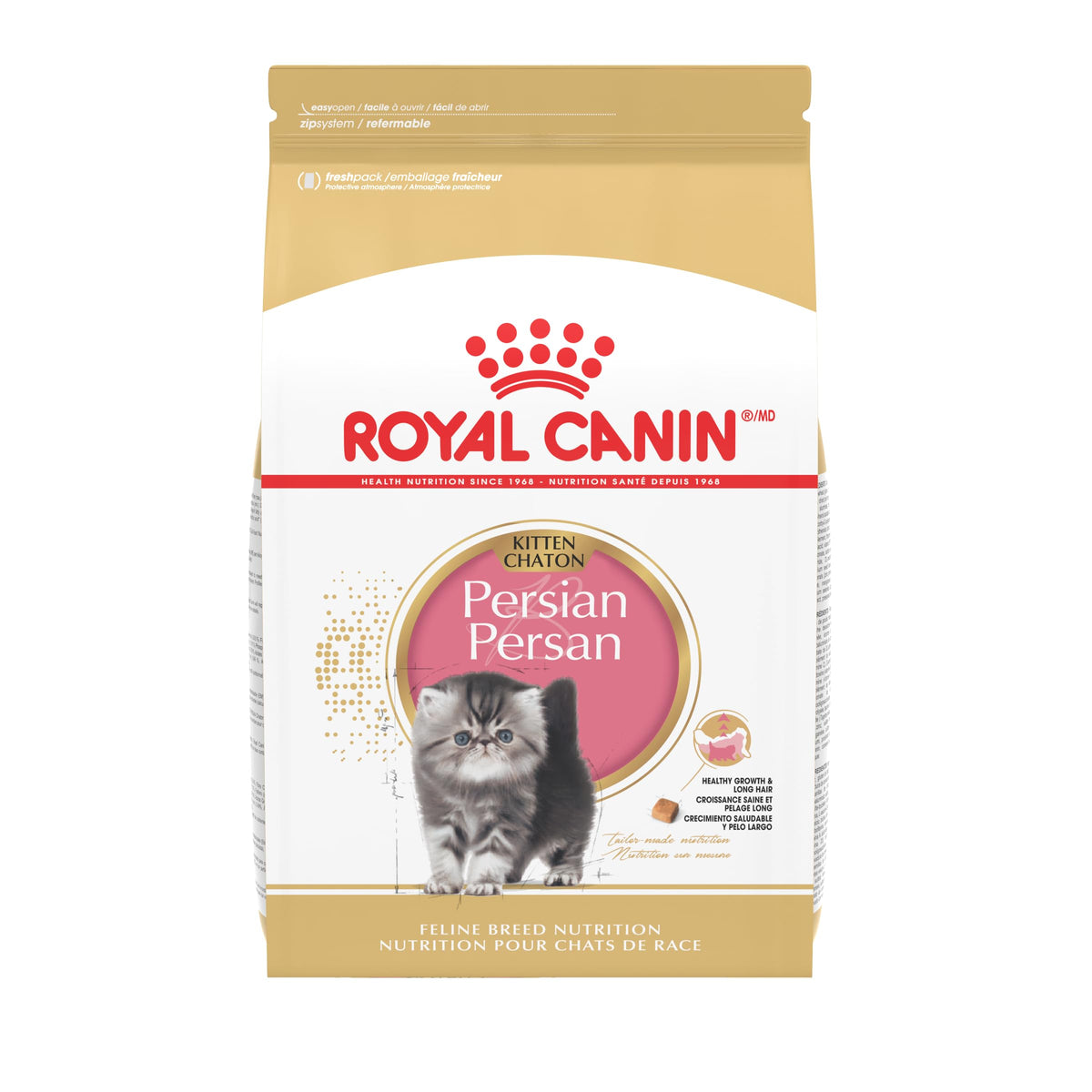 Royal Canin Gatito Persa: bolsa de 3 libras con alimento seco específico para gatitos persas.