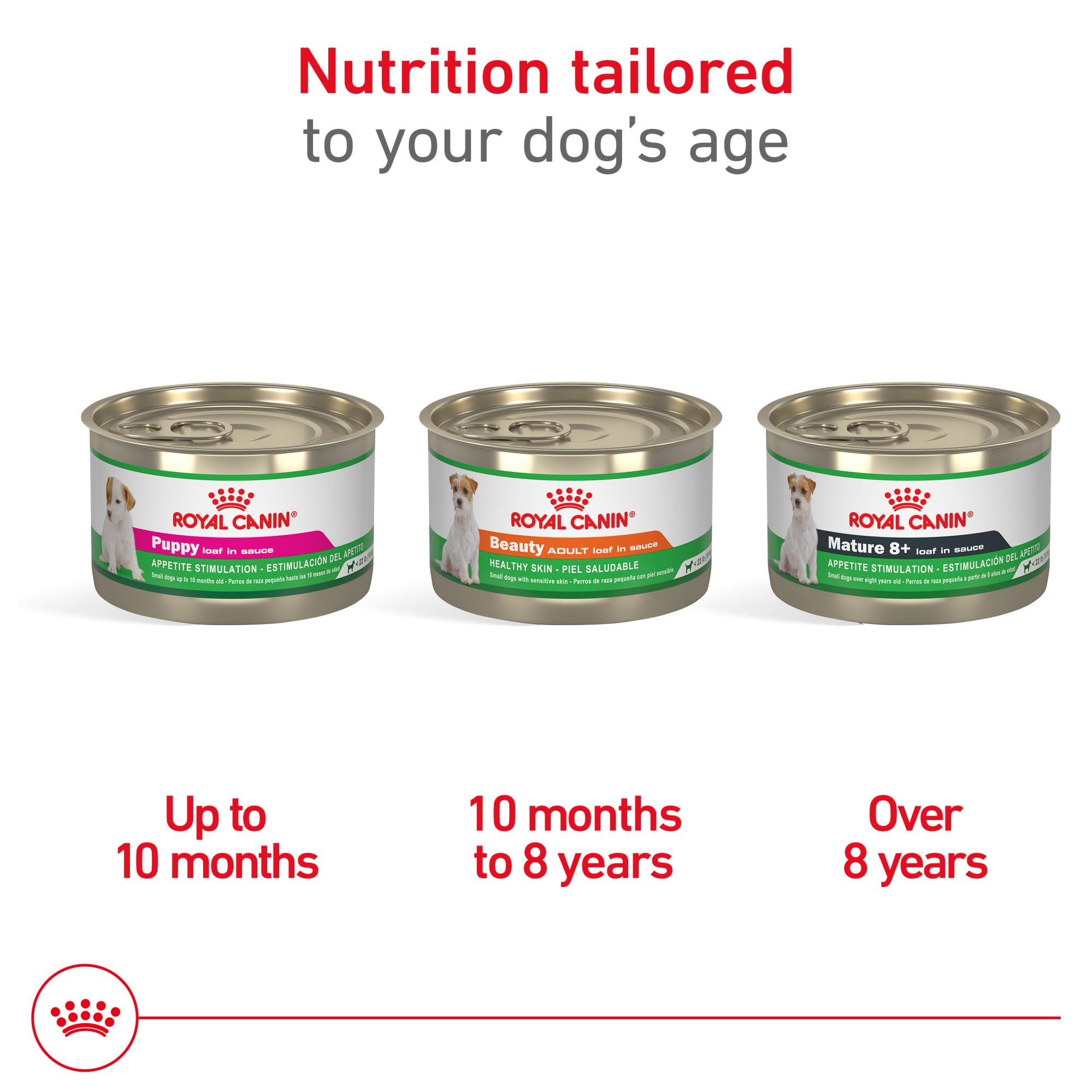Royal Canin Puppy Loaf en Salsa, primer plano de paté suave y textura sedosa.