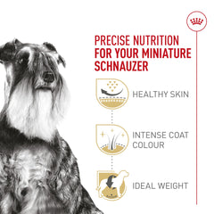 Royal Canin croqueta ergonómica para Schnauzer Miniatura, facilita la ingesta.
