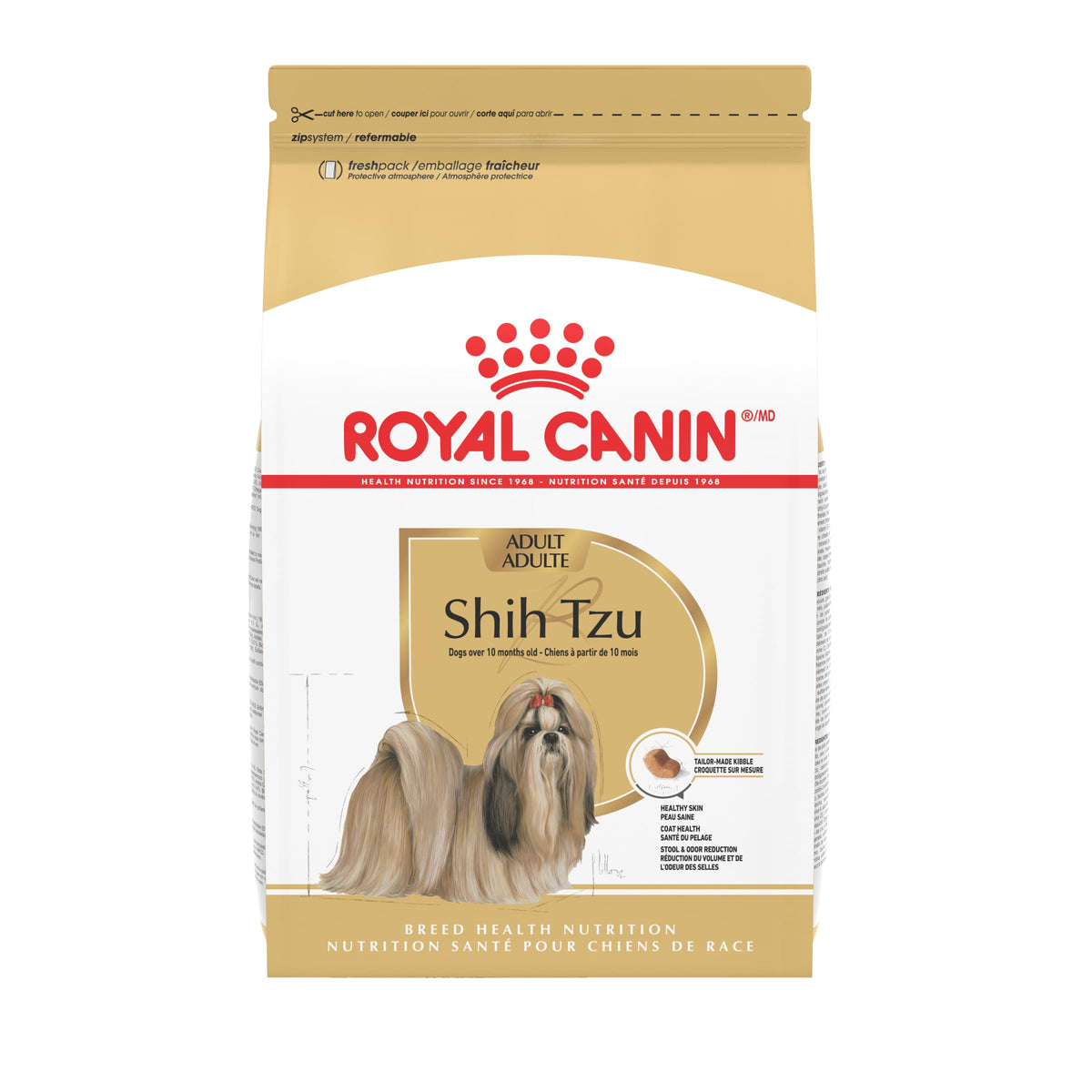 Royal Canin Shih Tzu Adulta, bolsa de 4,5 kg, pelaje suave y piel sana.