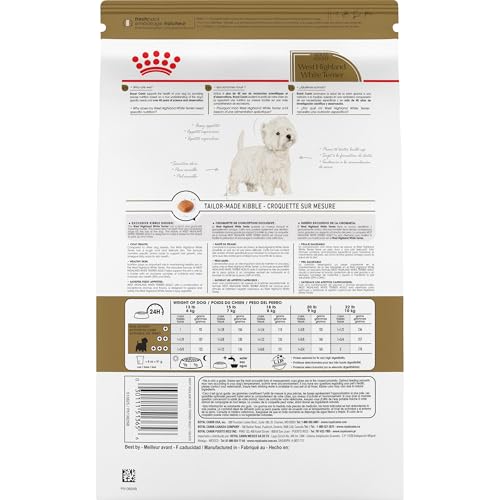 Royal Canin West Highland White Terrier, kibble con diseño único para recoger y masticar.