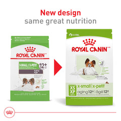 Apoya envejecimiento saludable con EPA, DHA y antioxidantes en Royal Canin X-Small Aging 12+.