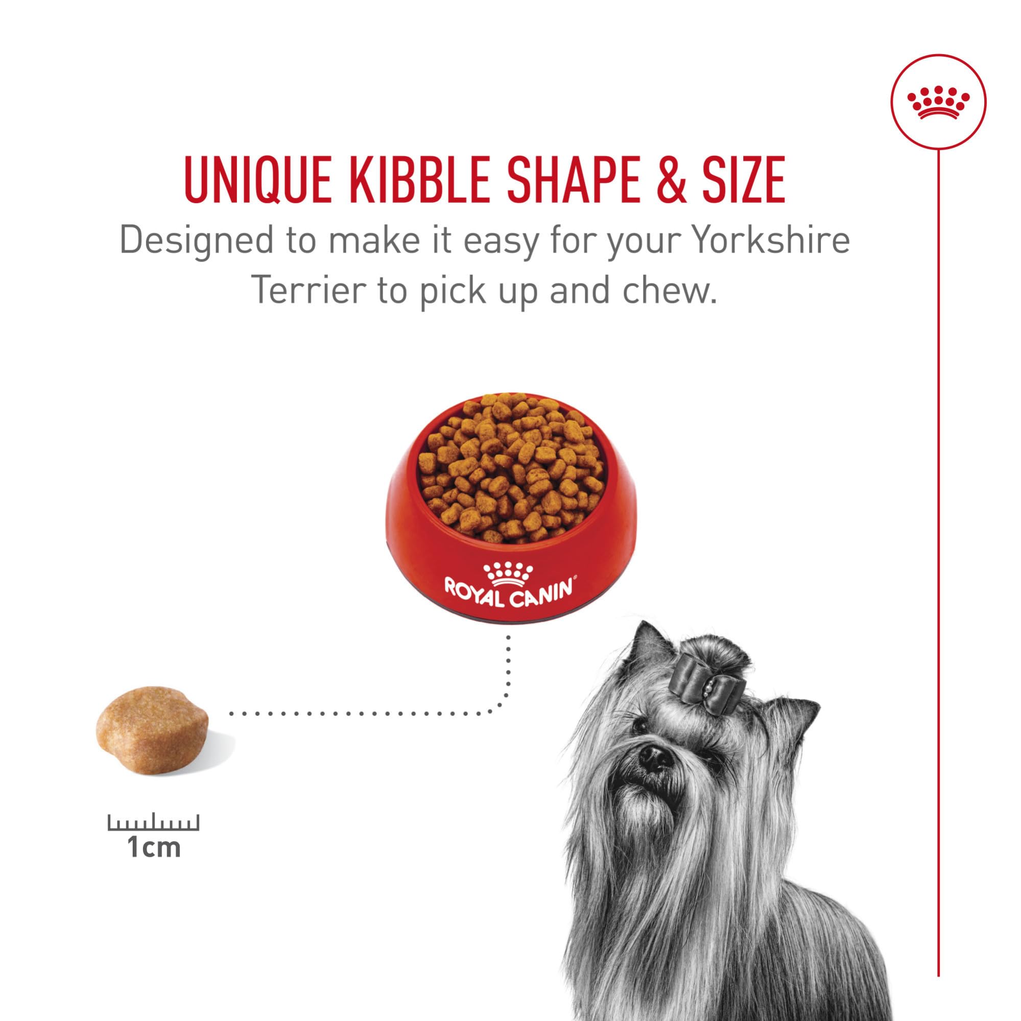 Royal Canin Yorkshire Terrier Adult Dry: enfoque en piel y pelo sanos gracias a biotina y omega.