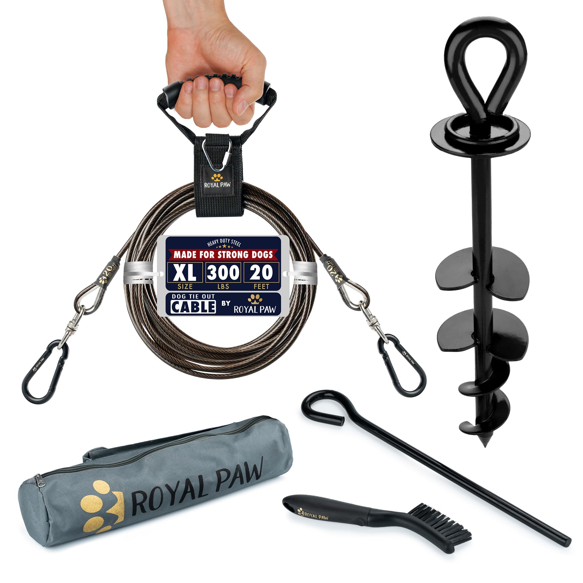ROYAL PAW cable-perro de 20 ft para libertad controlada y uso exterior
