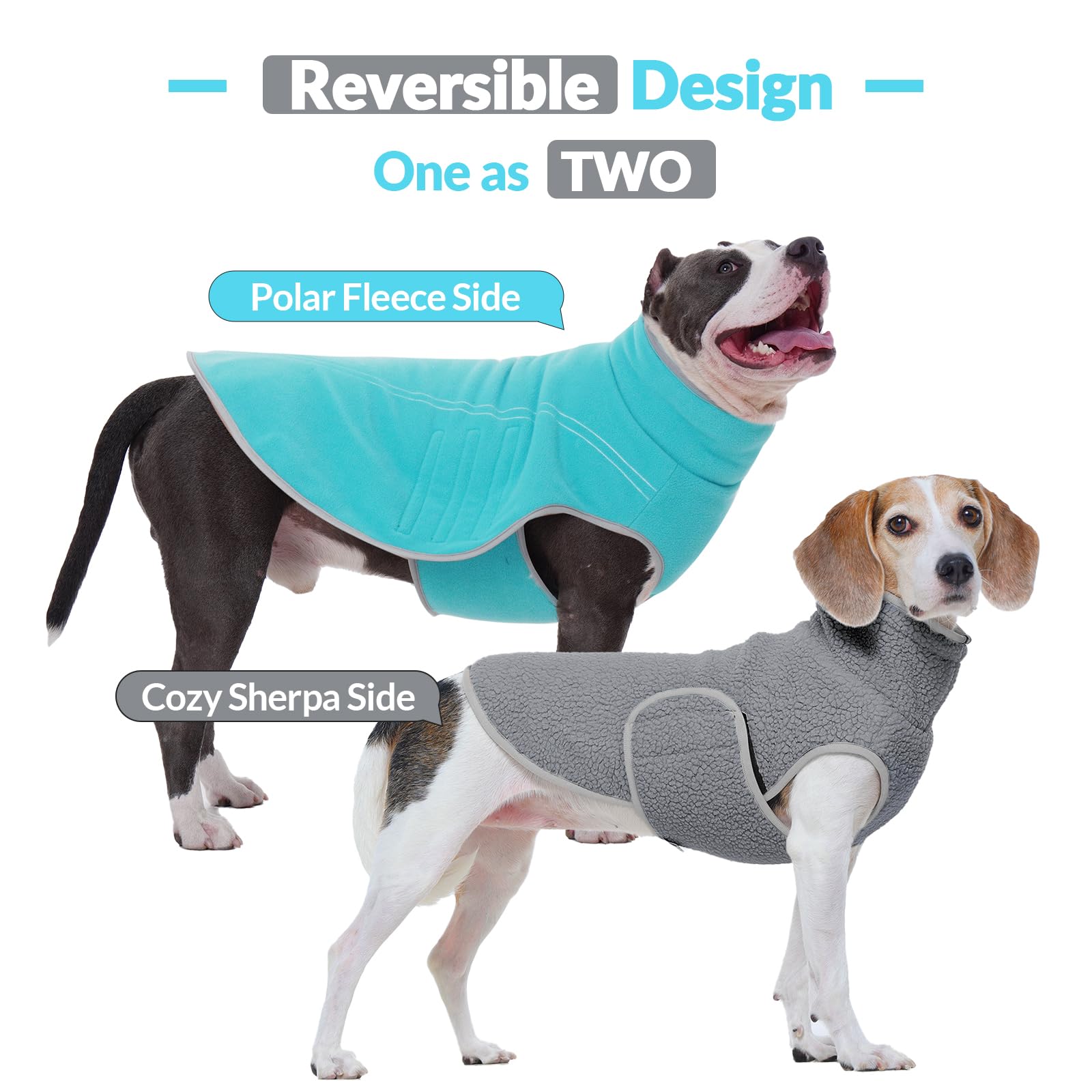 ROZKITCH capa exterior sherpa para perro, calor cómodo para salidas diarias.