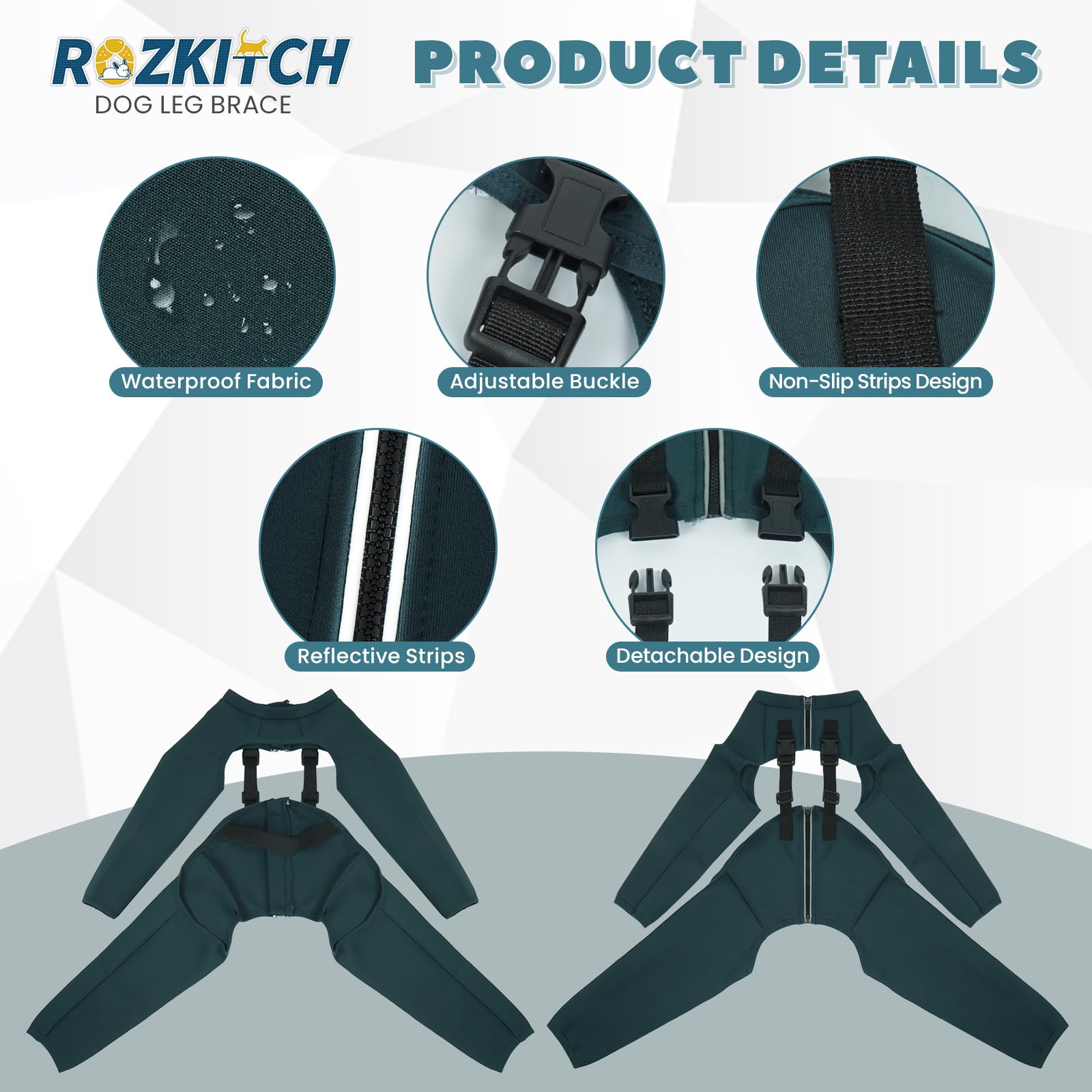 ROZKITCH material reflectivo: seguridad nocturna para paseos y entrenamiento.