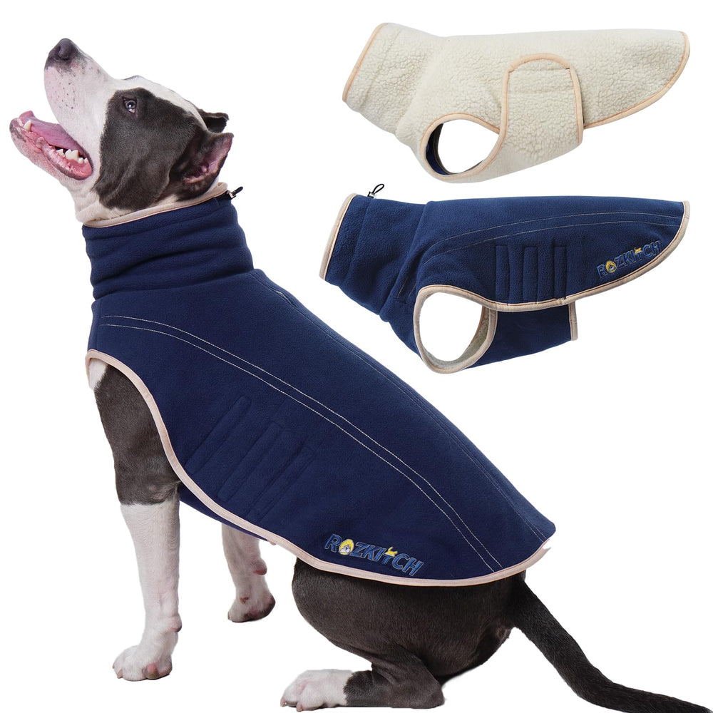 ROZKITCH sudadera reversible para perro grande, vista frontal, dos niveles de calor.